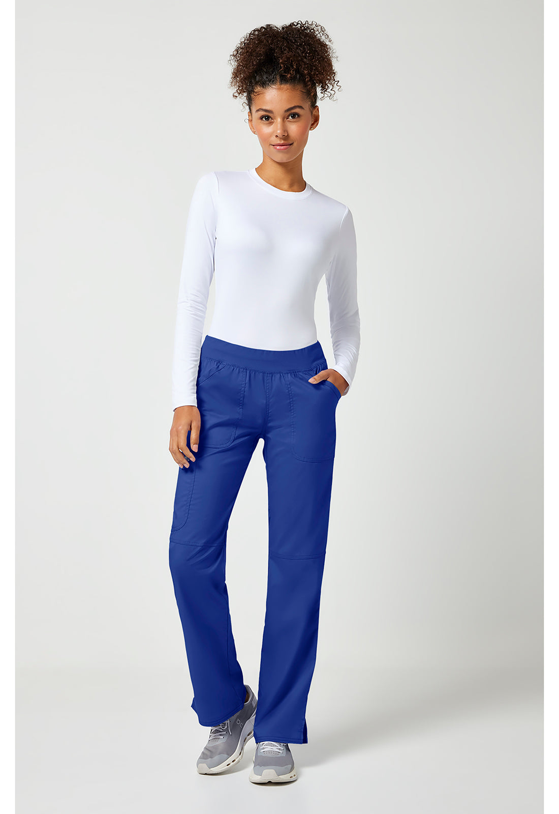 Workwear Revolution WW110 Women's Mid Rise Straight Leg Pull-on Scrub Pants Galaxy Blue