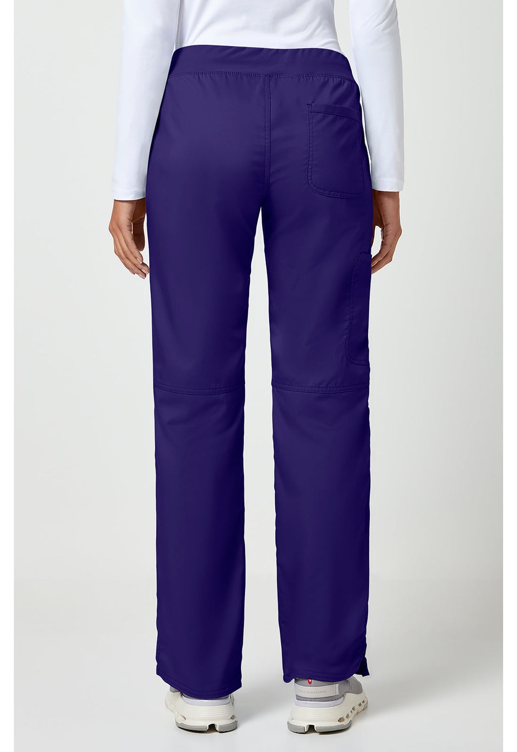 Workwear Revolution WW110 Women's Mid Rise Straight Leg Pull-on Scrub Pants Grape
