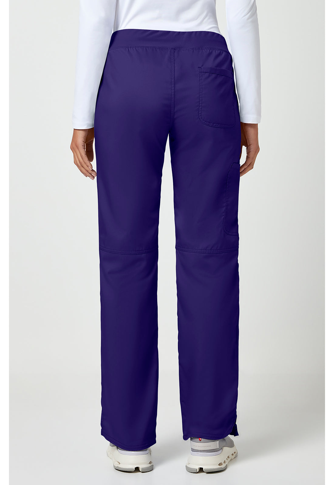 Workwear Revolution WW110 Women's Mid Rise Straight Leg Pull-on Scrub Pants Grape