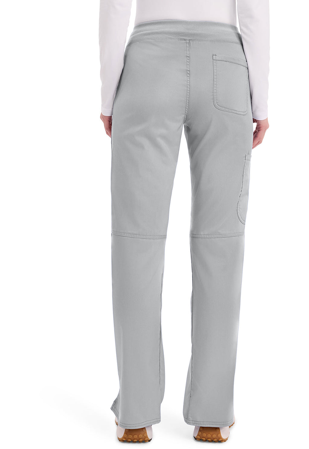 Workwear Revolution WW110 Women's Mid Rise Straight Leg Pull-on Scrub Pants Grey