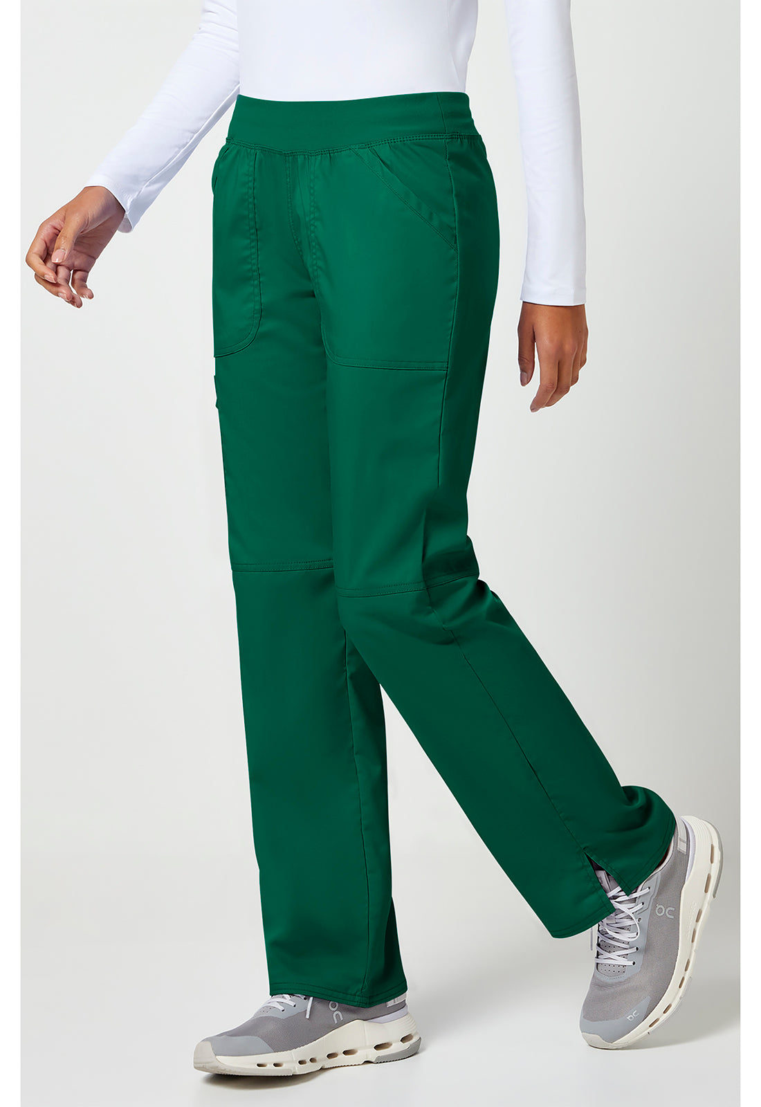 Workwear Revolution WW110 Women's Mid Rise Straight Leg Pull-on Scrub Pants Hunter Green