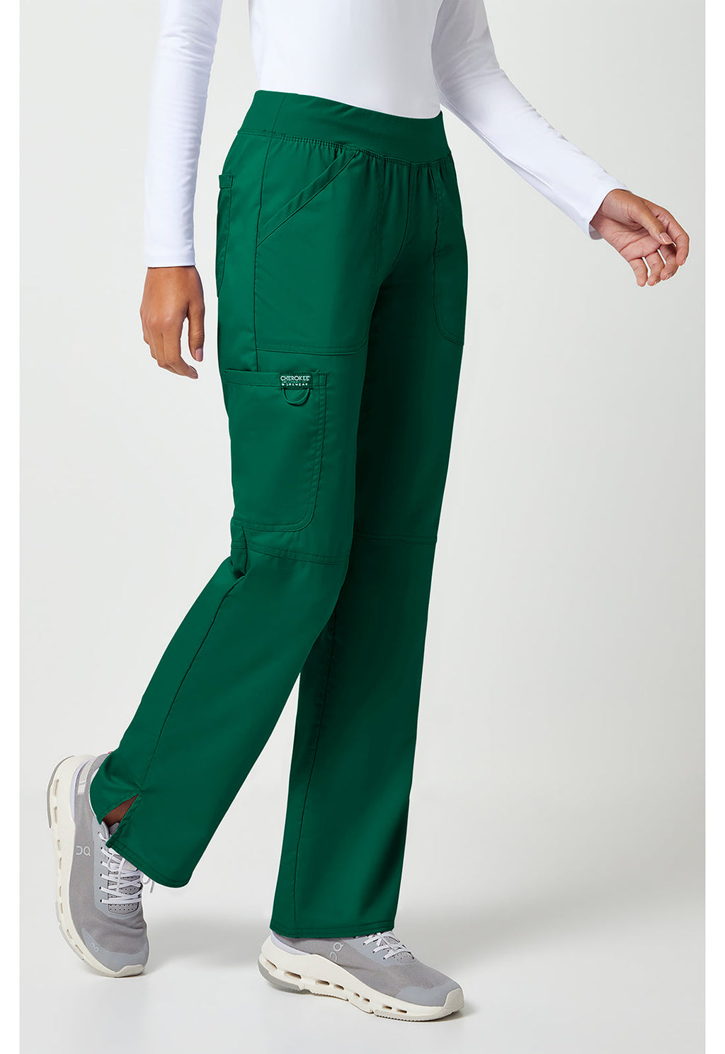 Workwear Revolution WW110 Women's Mid Rise Straight Leg Pull-on Scrub Pants Hunter Green