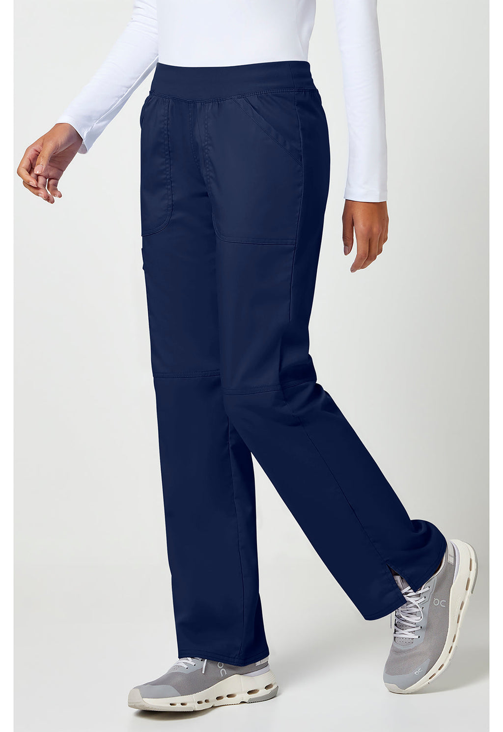 Workwear Revolution WW110 Women's Mid Rise Straight Leg Pull-on Scrub Pants Navy
