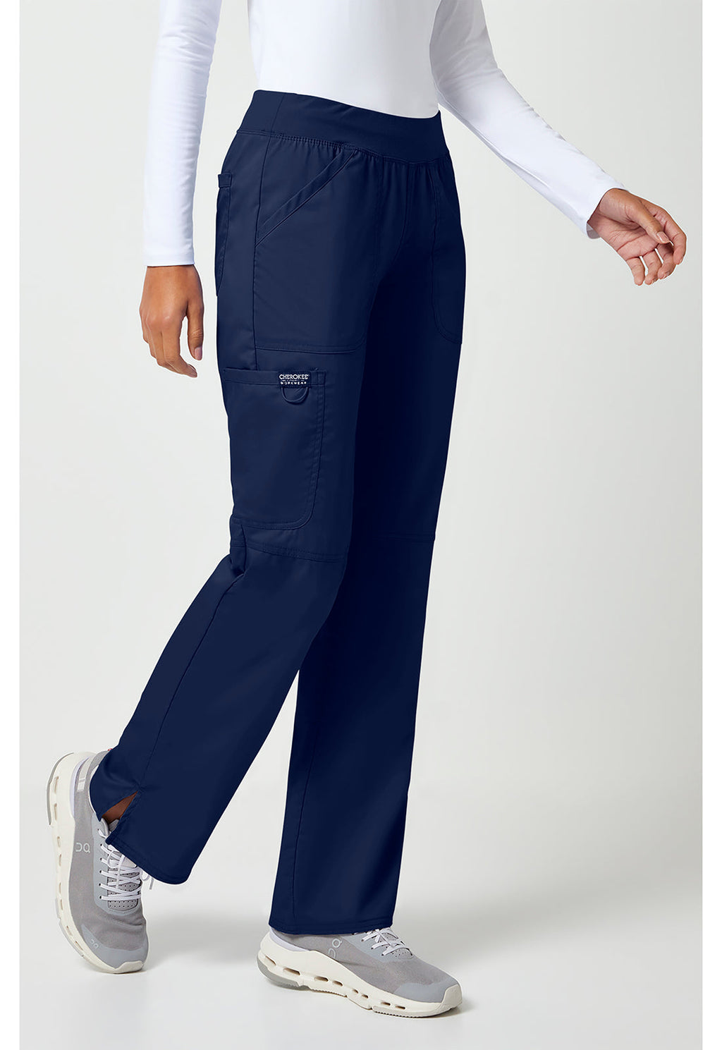 Workwear Revolution WW110 Women's Mid Rise Straight Leg Pull-on Scrub Pants Navy