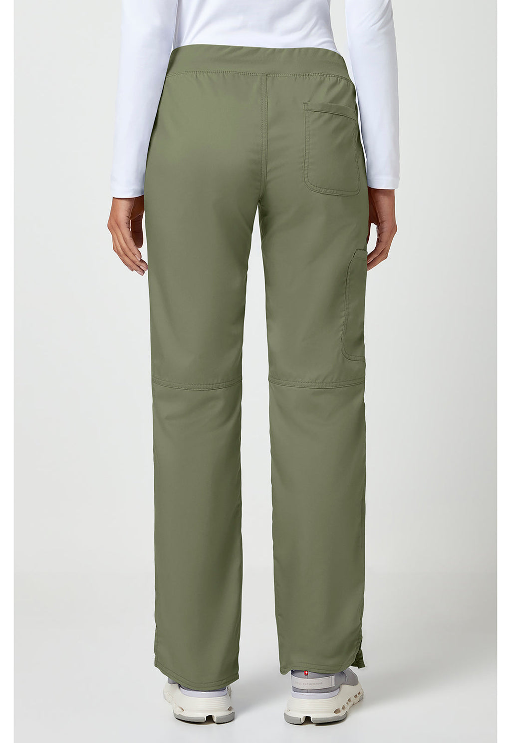 Workwear Revolution WW110 Women's Mid Rise Straight Leg Pull-on Scrub Pants Olive