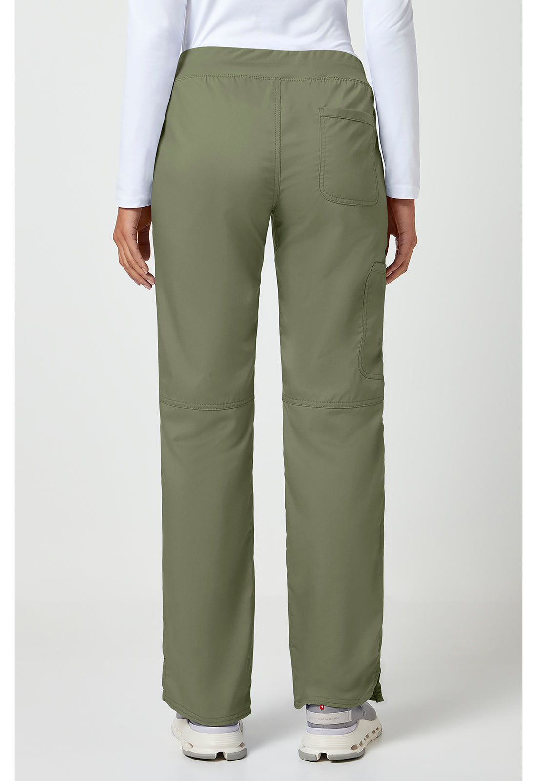 Workwear Revolution WW110 Women's Mid Rise Straight Leg Pull-on Scrub Pants Olive