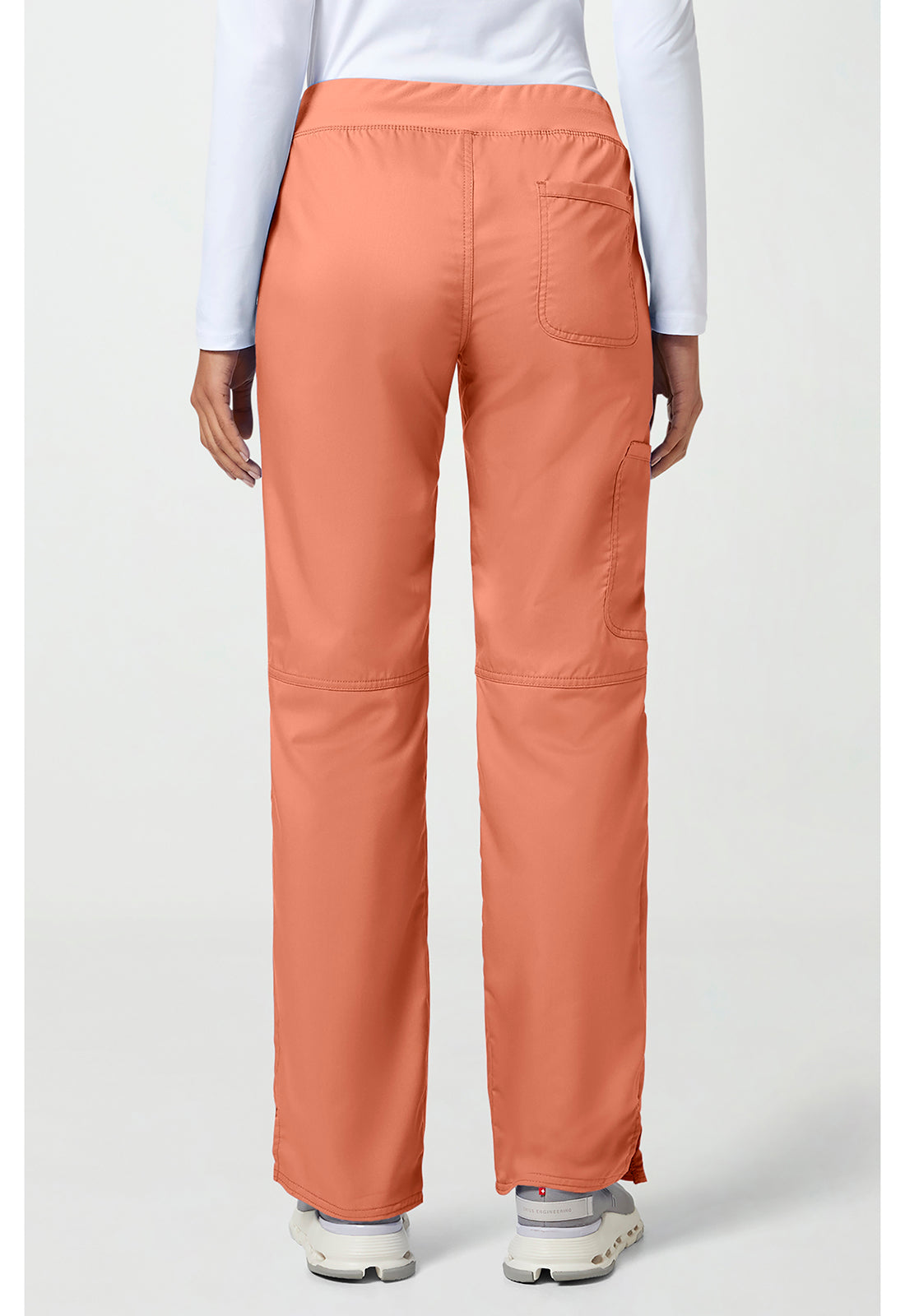 Workwear Revolution WW110 Women's Mid Rise Straight Leg Pull-on Scrub Pants Papaya Juice