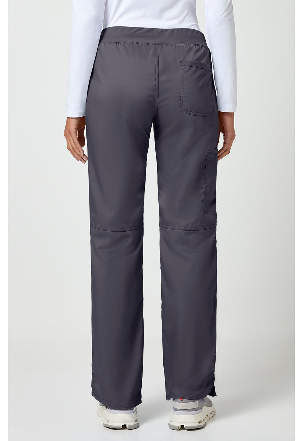 Workwear Revolution WW110 Women's Mid Rise Straight Leg Pull-on Scrub Pants Pewter