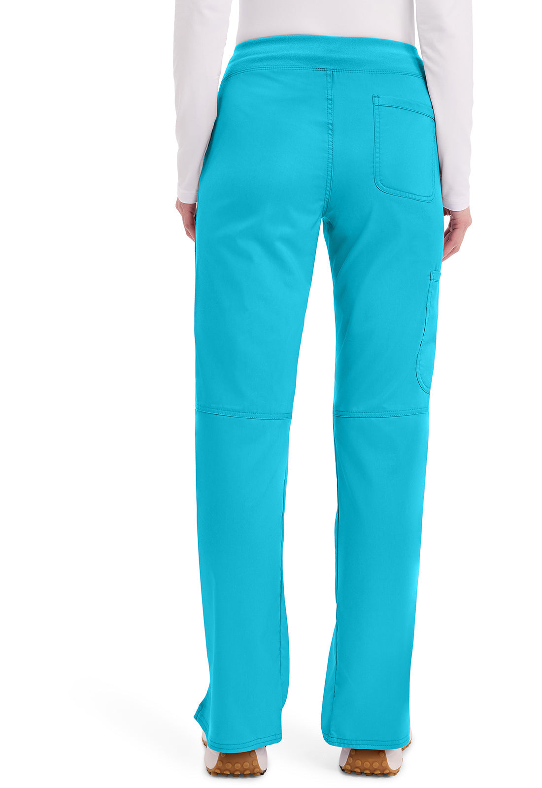 Workwear Revolution WW110 Women's Mid Rise Straight Leg Pull-on Scrub Pants Turquoise