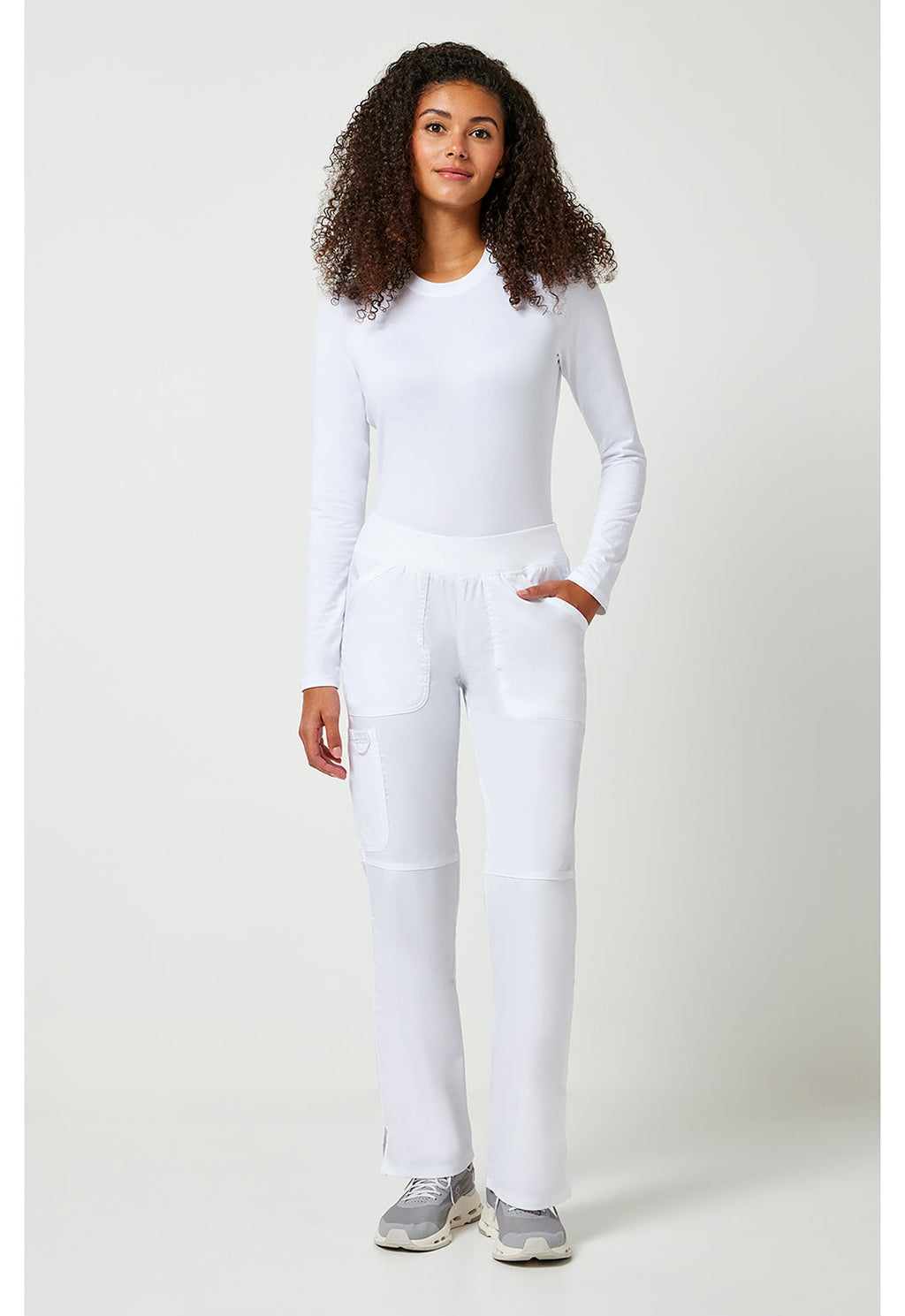 Workwear Revolution WW110 Women's Mid Rise Straight Leg Pull-on Scrub Pants White