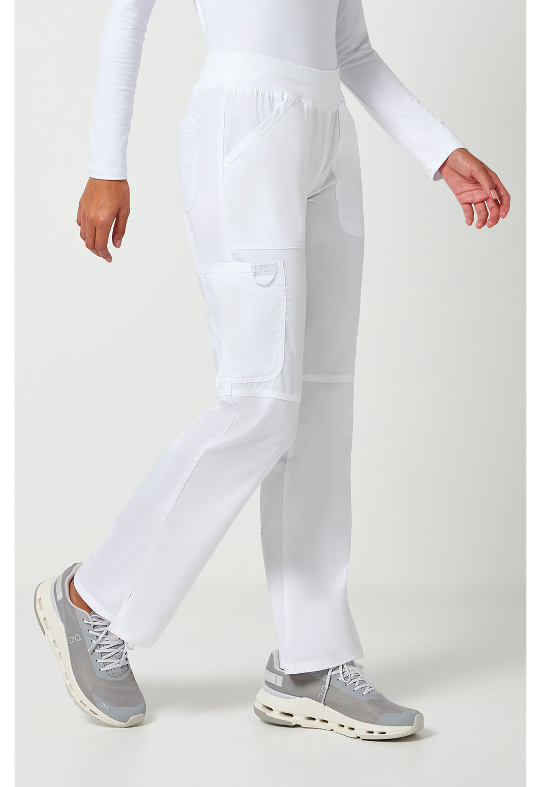 Workwear Revolution WW110 Women's Mid Rise Straight Leg Pull-on Scrub Pants White