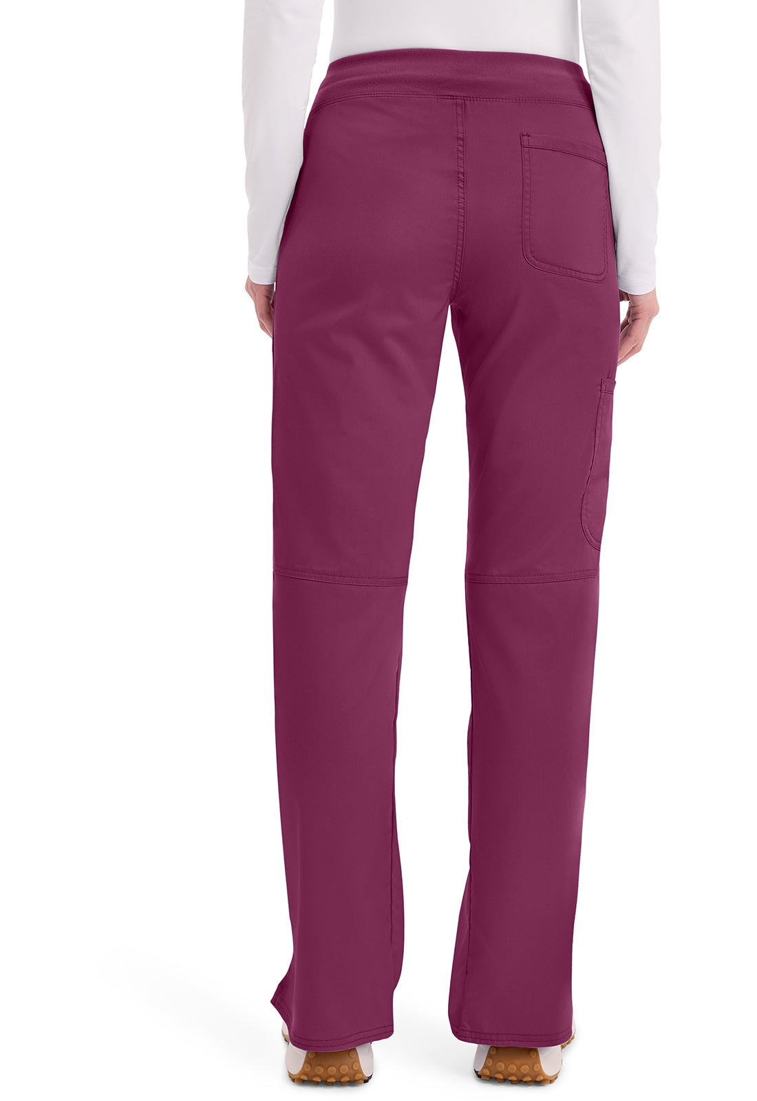 Workwear Revolution WW110 Women's Mid Rise Straight Leg Pull-on Scrub Pants Wine