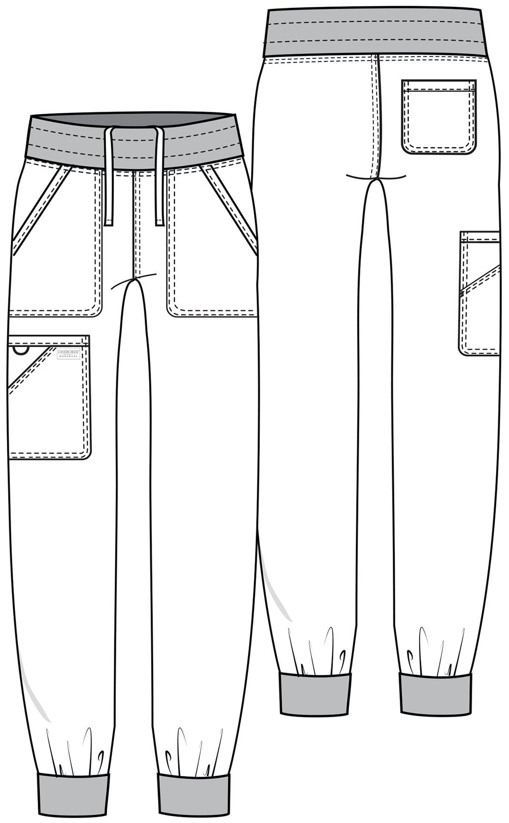 Workwear Revolution WW115 Women's Mid Rise Scrub Joggers Ciel Blue
