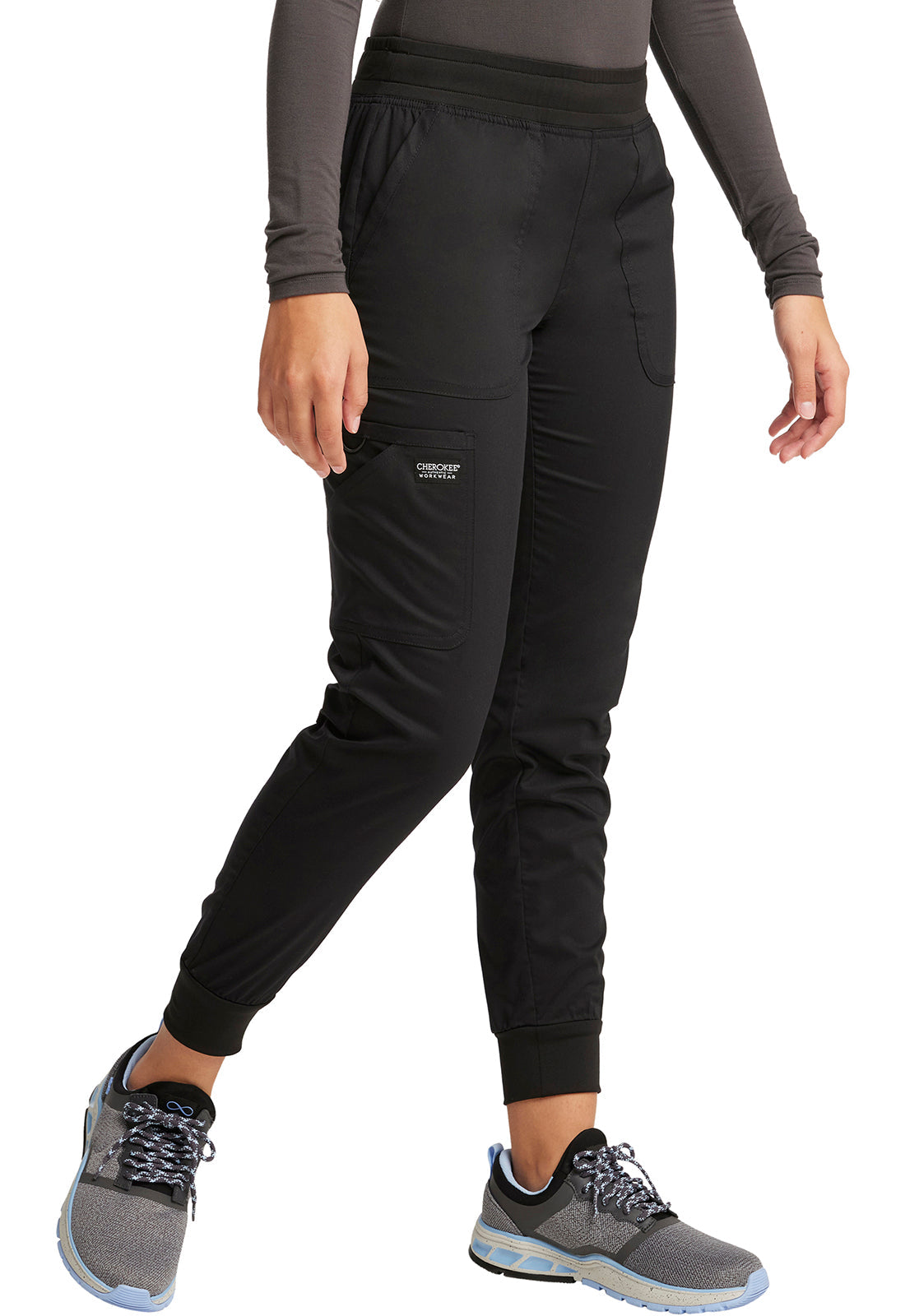 Workwear Revolution WW115 Women's Mid Rise Scrub Joggers Black