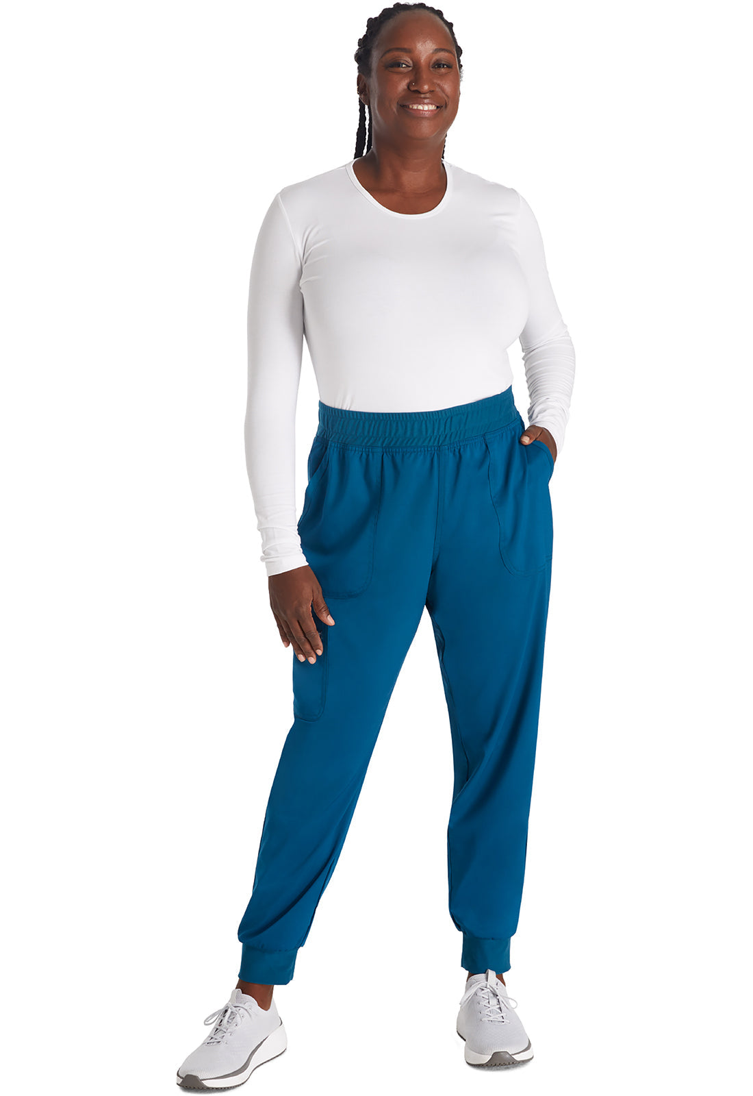 Workwear Revolution WW115 Women's Mid Rise Scrub Joggers Caribbean Blue
