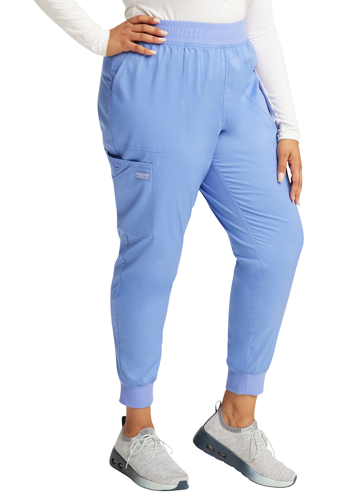 Workwear Revolution WW115 Women's Mid Rise Scrub Joggers Ciel Blue