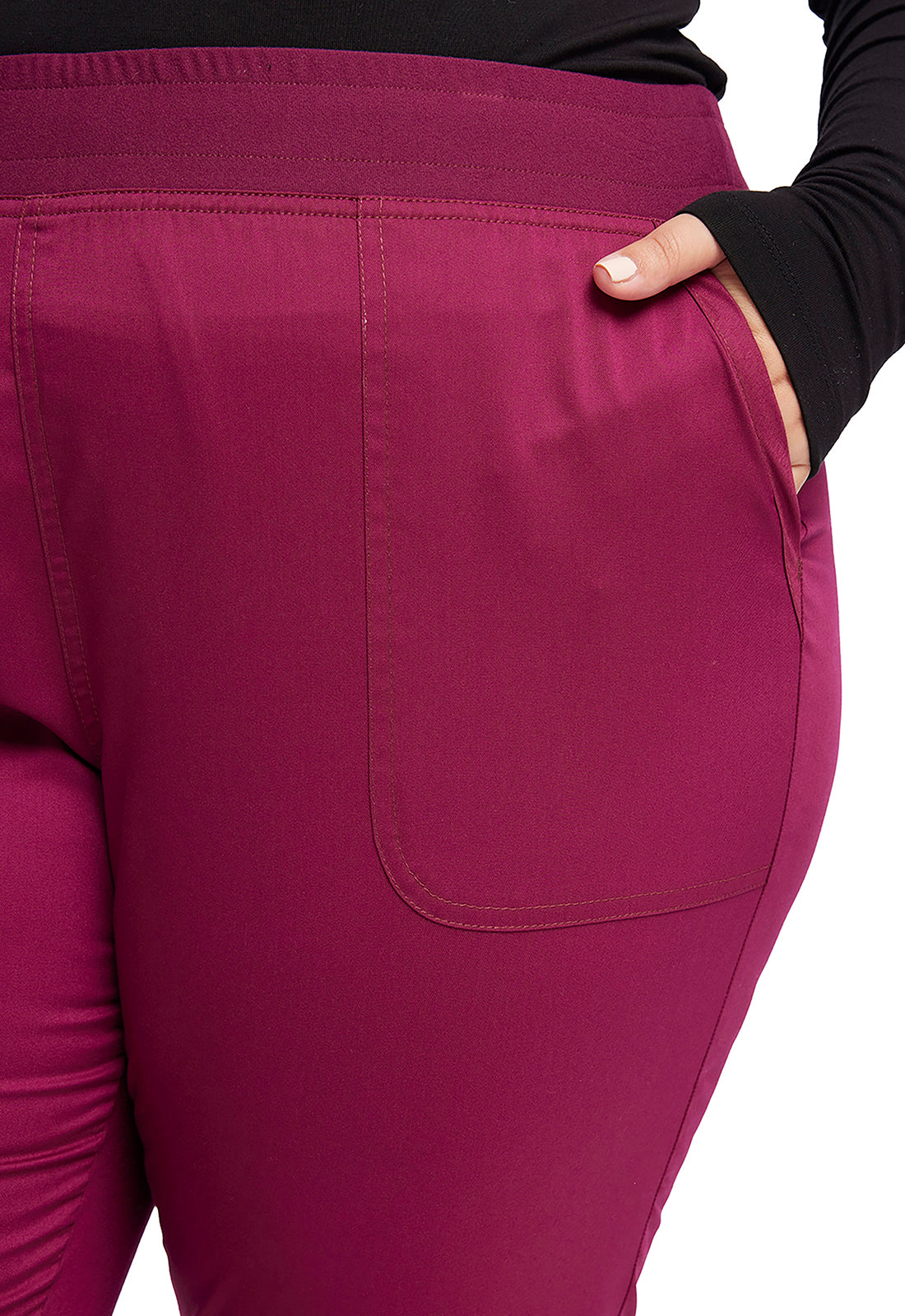 Workwear Revolution WW115 Women's Mid Rise Scrub Joggers Wine