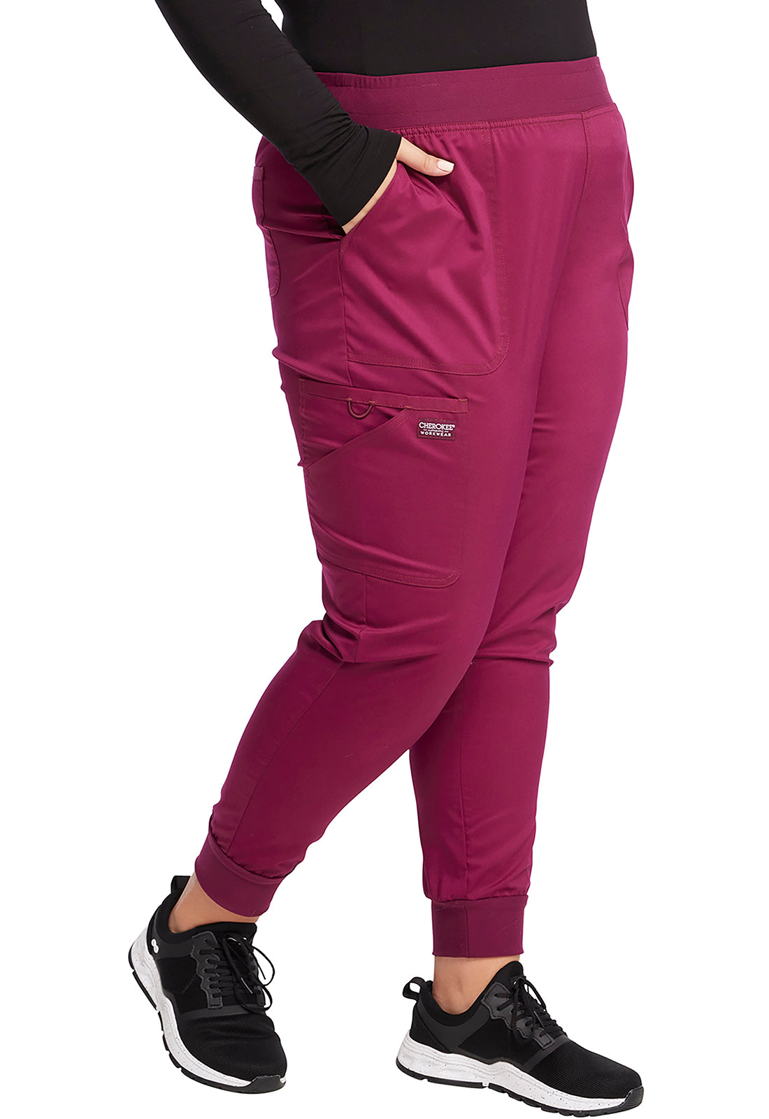 Workwear Revolution WW115 Women's Mid Rise Scrub Joggers Wine