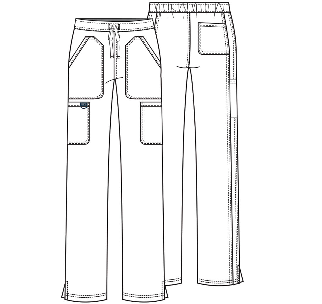 Workwear Revolution WW120 Women's Mid Rise Moderate Flare Drawstring Scrub Pants Teal Blue