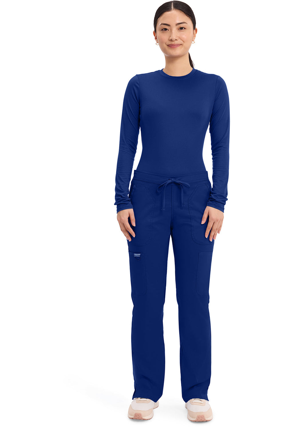 Workwear Revolution WW120 Women's Mid Rise Moderate Flare Drawstring Scrub Pants Galaxy Blue