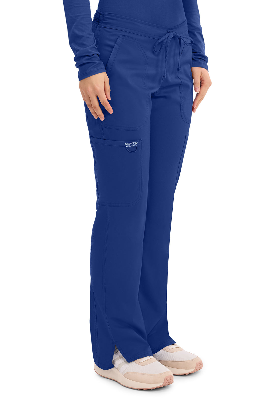 Workwear Revolution WW120 Women's Mid Rise Moderate Flare Drawstring Scrub Pants Galaxy Blue
