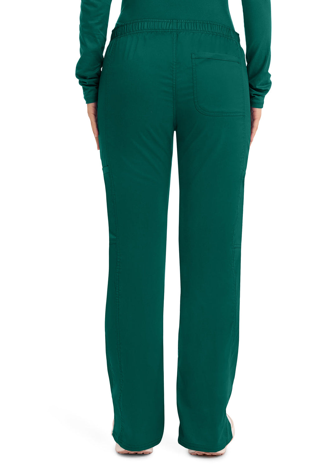Workwear Revolution WW120 Women's Mid Rise Moderate Flare Drawstring Scrub Pants Hunter Green