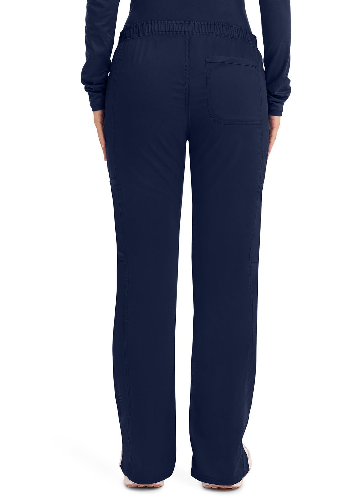 Workwear Revolution WW120 Women's Mid Rise Moderate Flare Drawstring Scrub Pants Navy