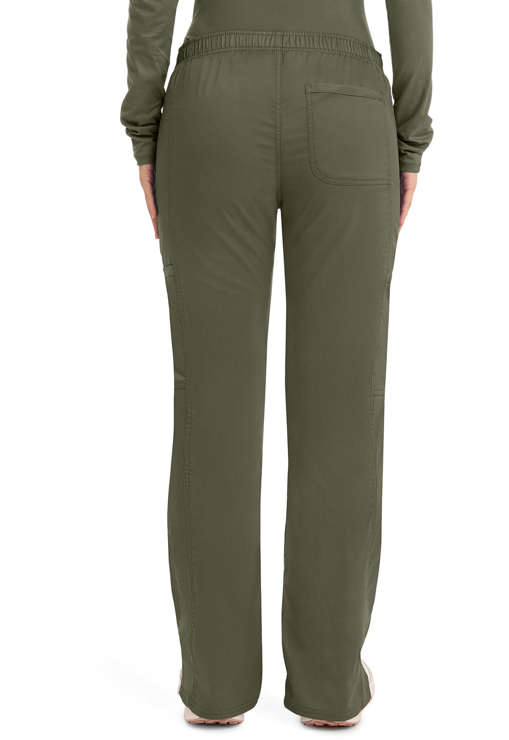 Workwear Revolution WW120 Women's Mid Rise Moderate Flare Drawstring Scrub Pants Olive