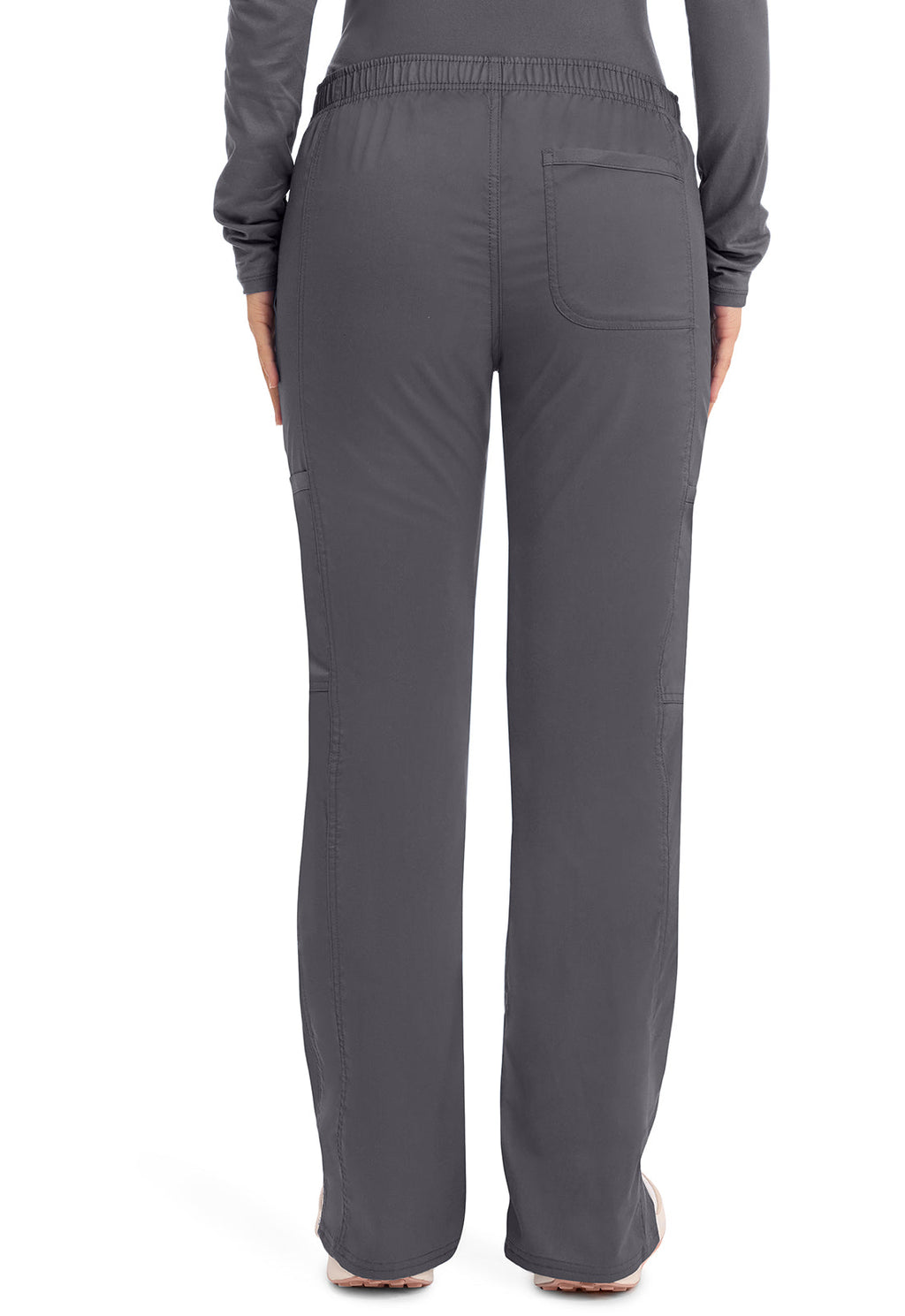 Workwear Revolution WW120 Women's Mid Rise Moderate Flare Drawstring Scrub Pants Pewter