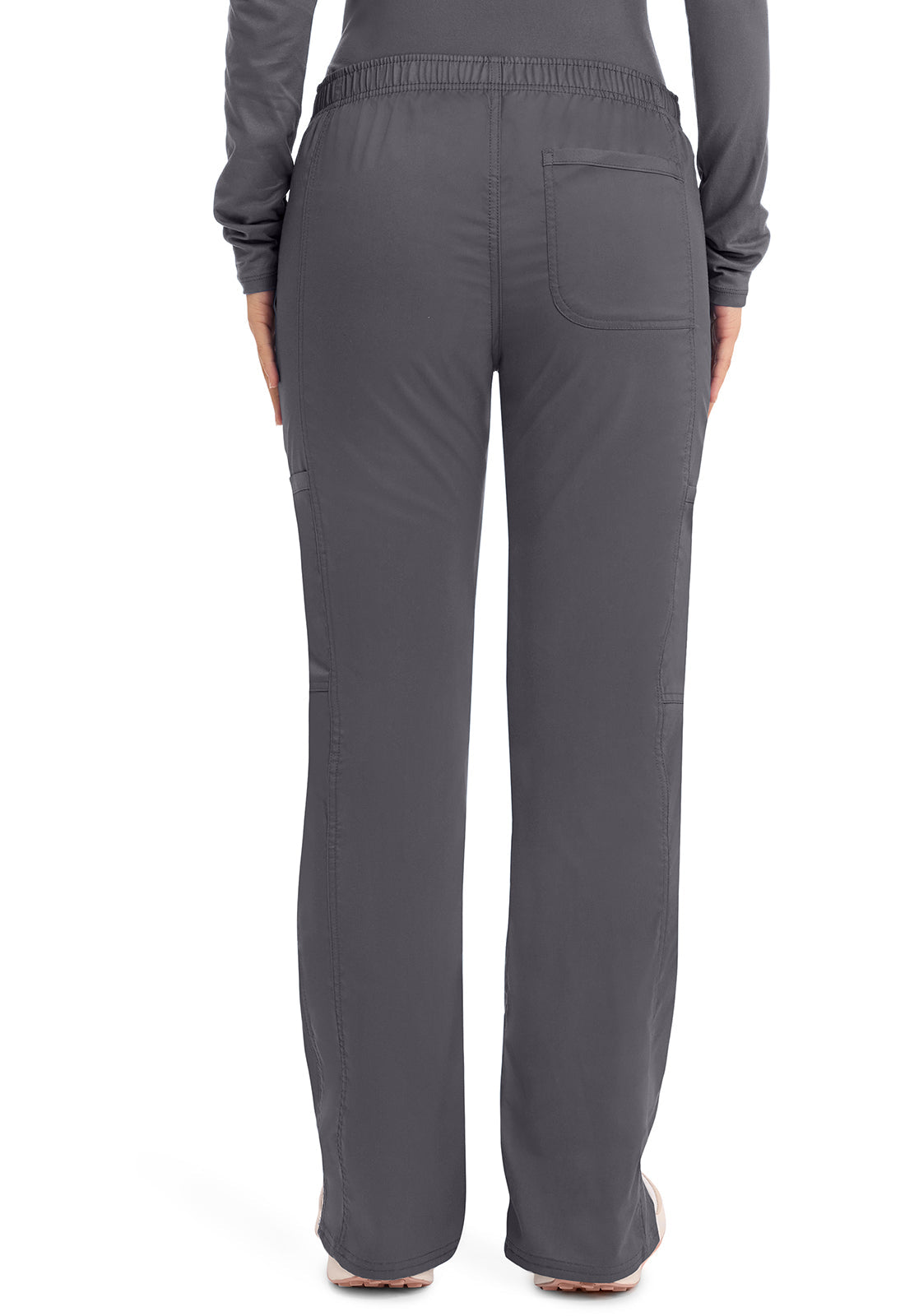 Workwear Revolution WW120 Women's Mid Rise Moderate Flare Drawstring Scrub Pants Pewter