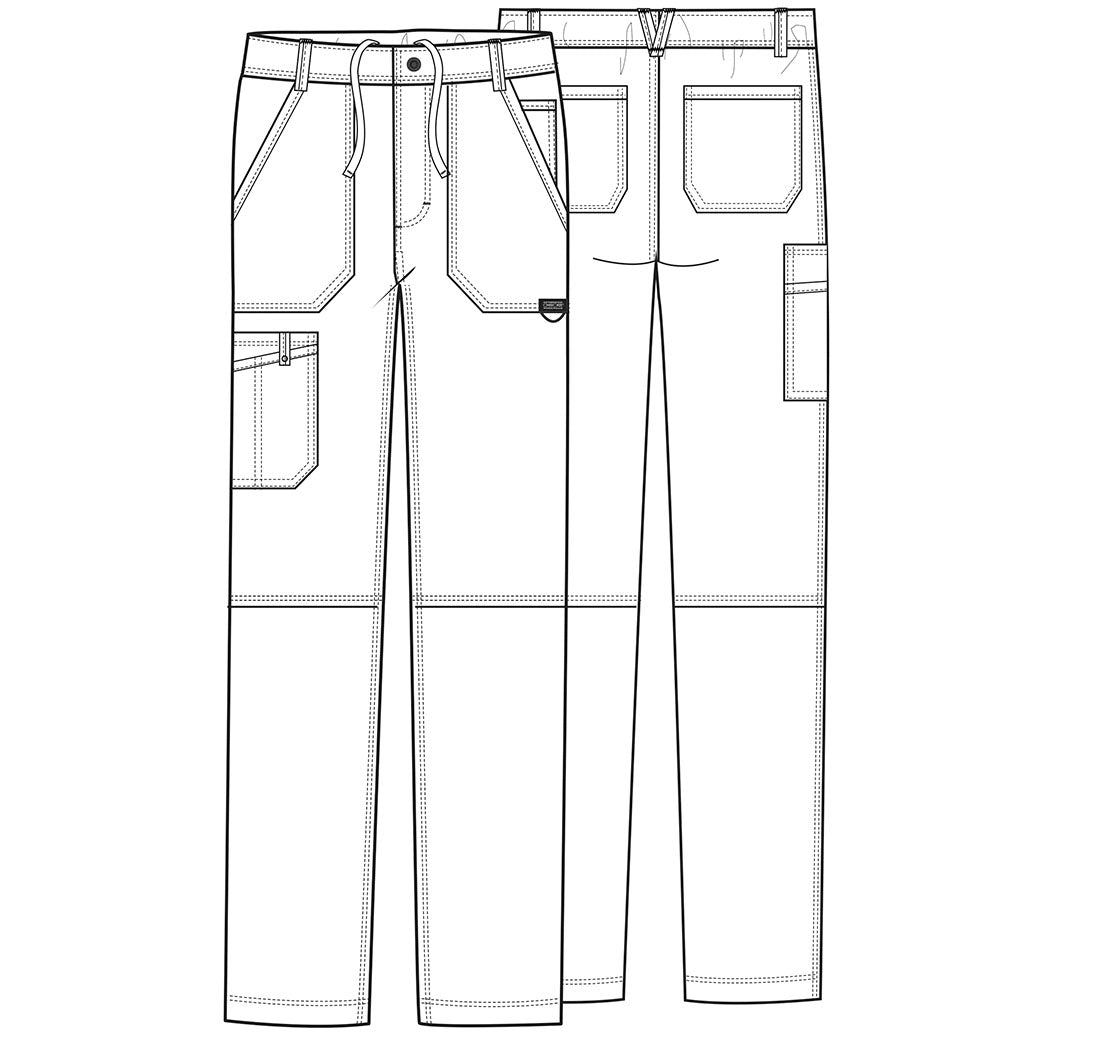 Workwear Revolution WW140 Men's Fly Front Scrub Pants Wine