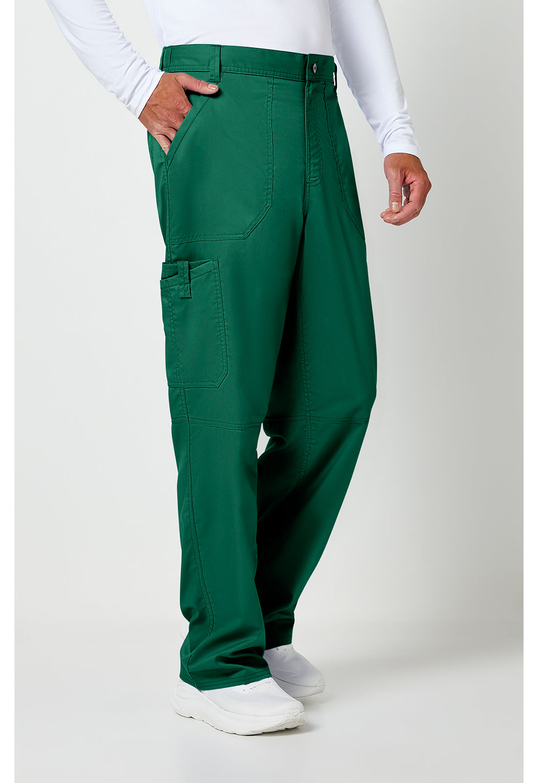 Workwear Revolution WW140 Men's Fly Front Scrub Pants Hunter Green