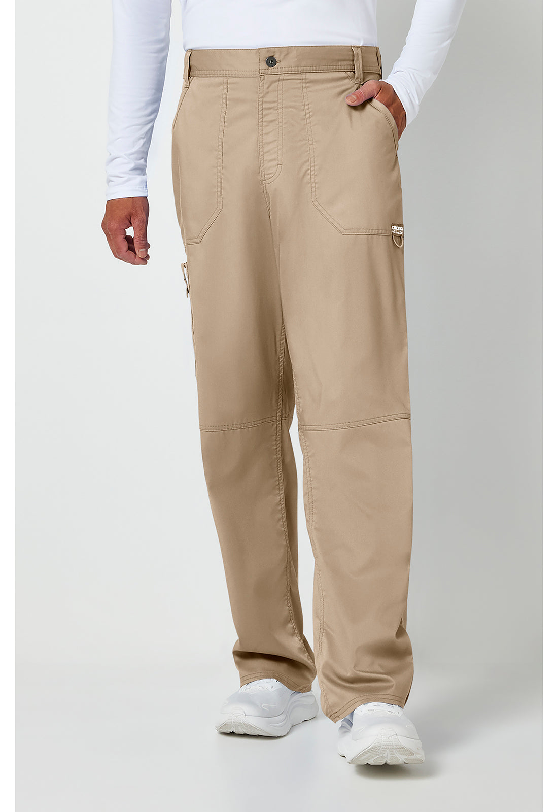 Workwear Revolution WW140 Men's Fly Front Scrub Pants Khaki