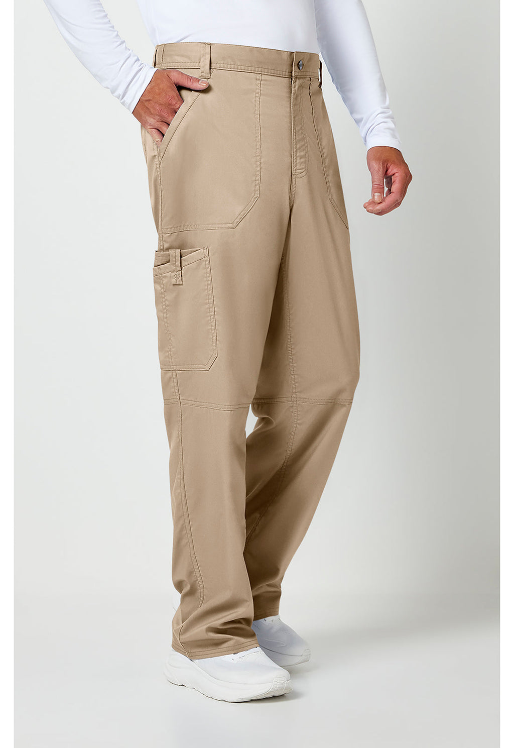 Workwear Revolution WW140 Men's Fly Front Scrub Pants Khaki