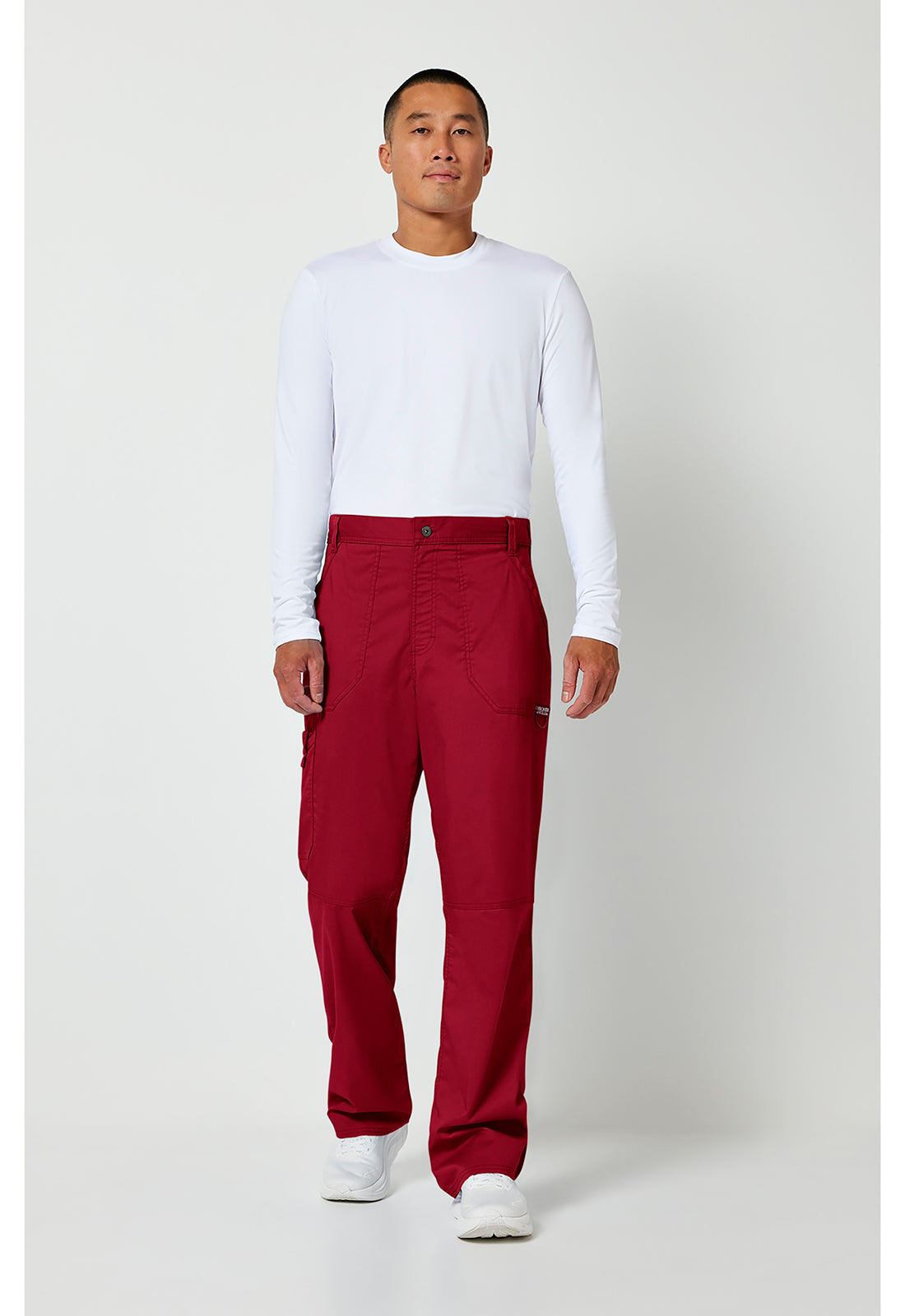 Workwear Revolution WW140 Men's Fly Front Scrub Pants Red