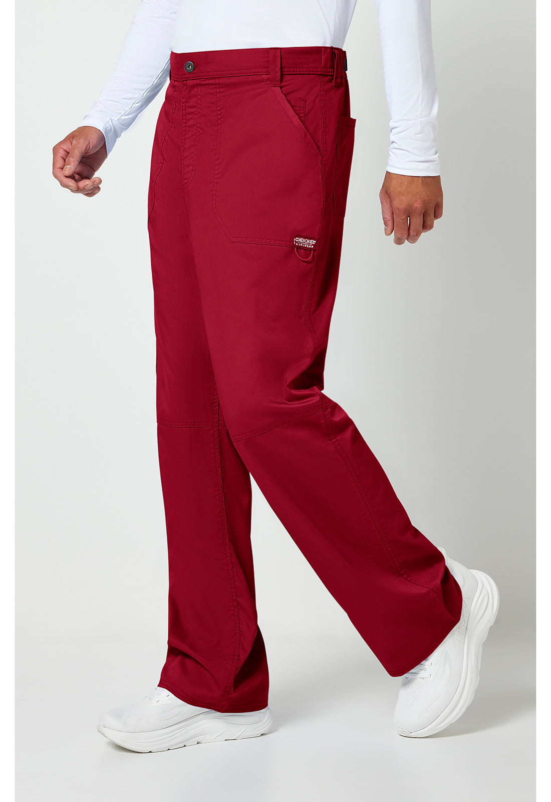 Workwear Revolution WW140 Men's Fly Front Scrub Pants Red