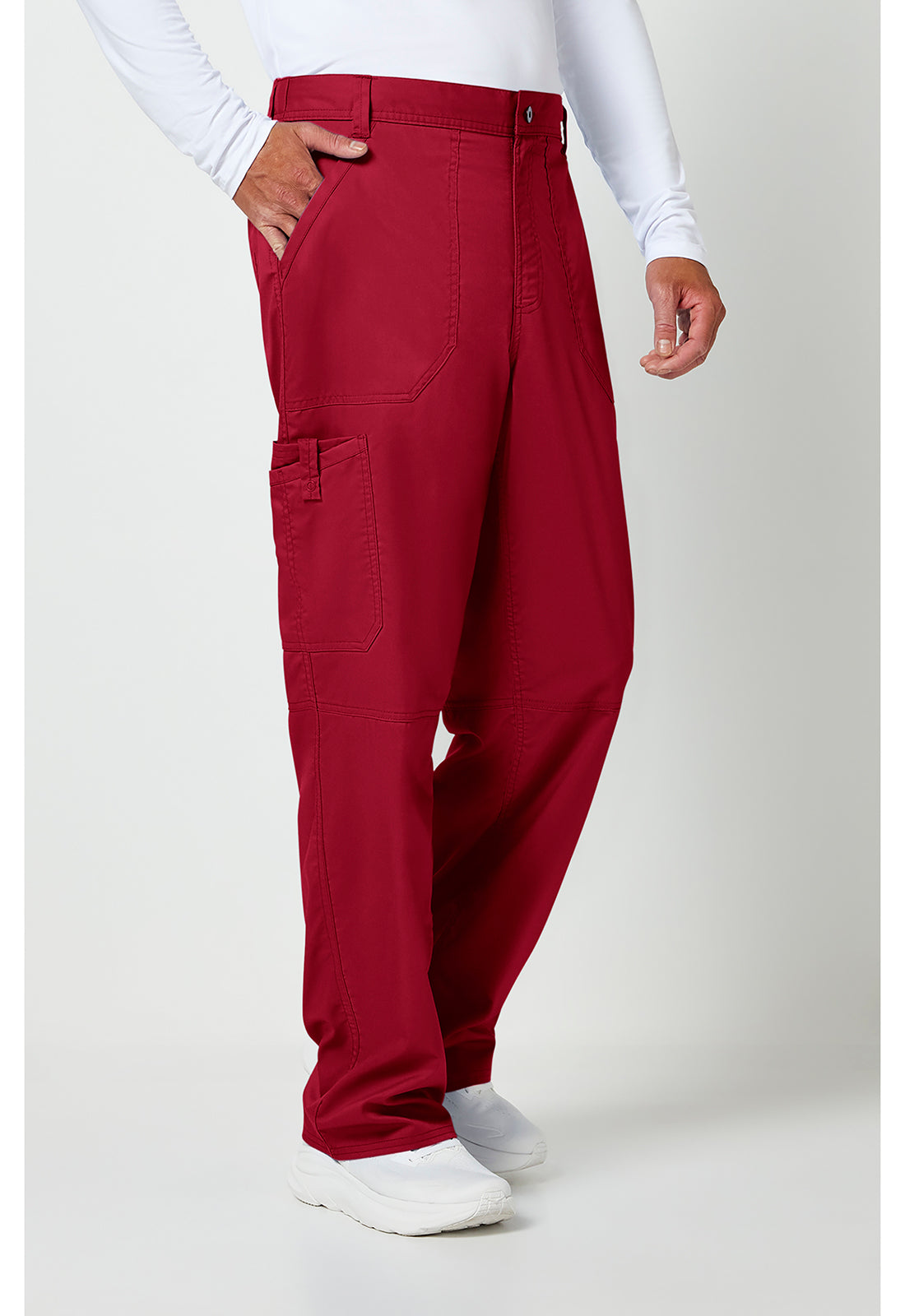 Workwear Revolution WW140 Men's Fly Front Scrub Pants Red