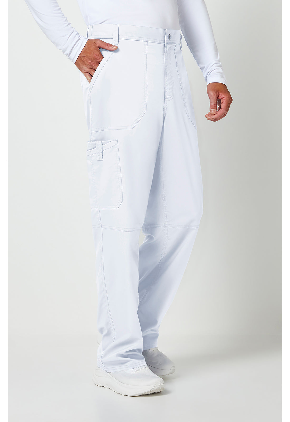 Workwear Revolution WW140 Men's Fly Front Scrub Pants White