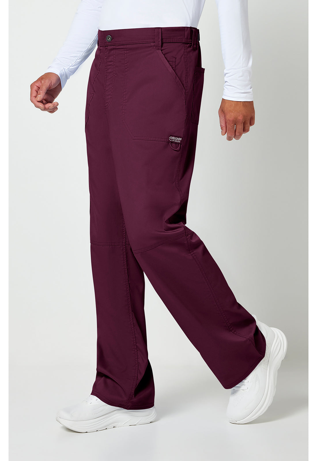 Workwear Revolution WW140 Men's Fly Front Scrub Pants Wine