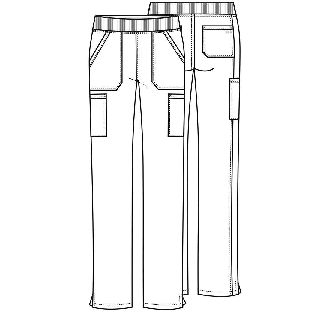 Workwear Professionalessionals WW170 Women's Mid Rise Straight Leg Pull-on Cargo Scrub Pants Pewter