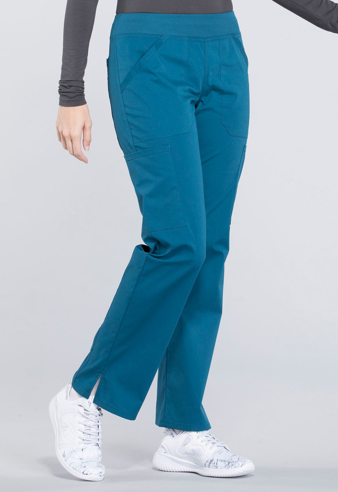 Professionals WW170 Mid Rise Straight Leg Pull-on Cargo Pants Caribbean Blue