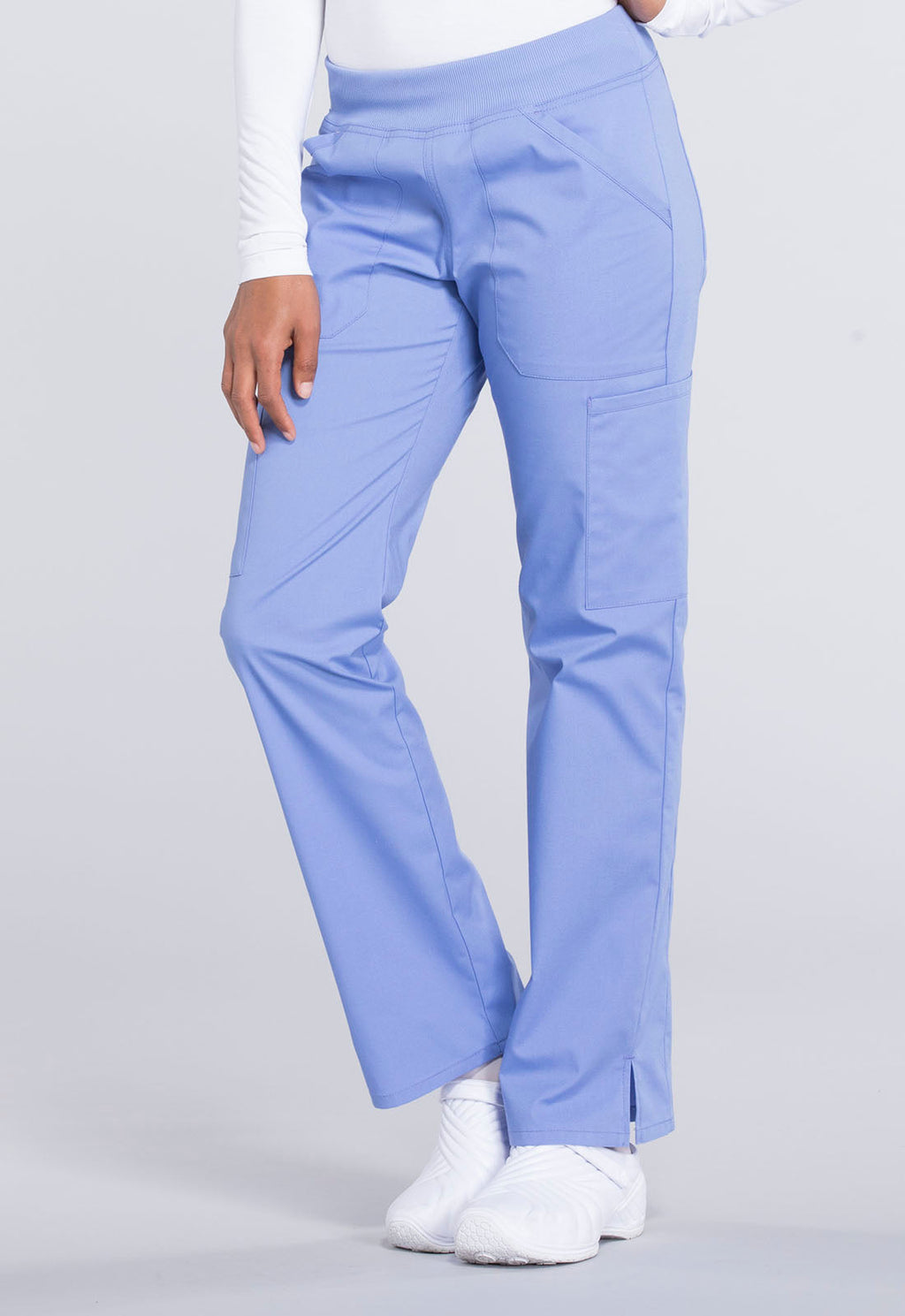 Professionals WW170 Mid Rise Straight Leg Pull-on Cargo Pants Ciel