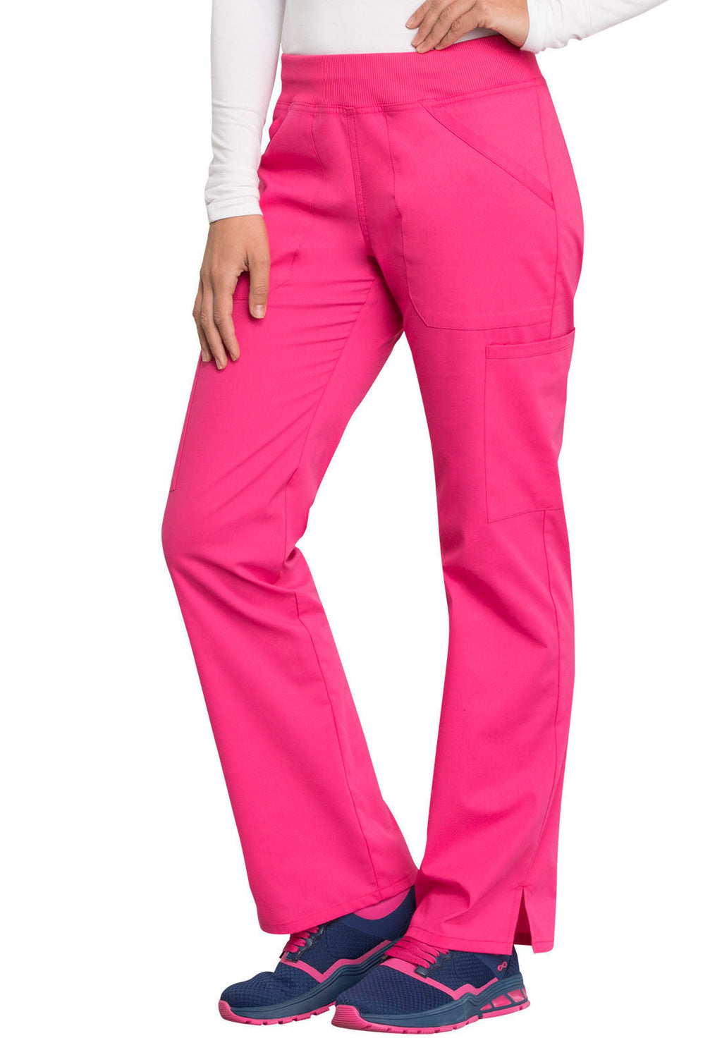 Professionals WW170 Mid Rise Straight Leg Pull-on Cargo Pants Electric Pink