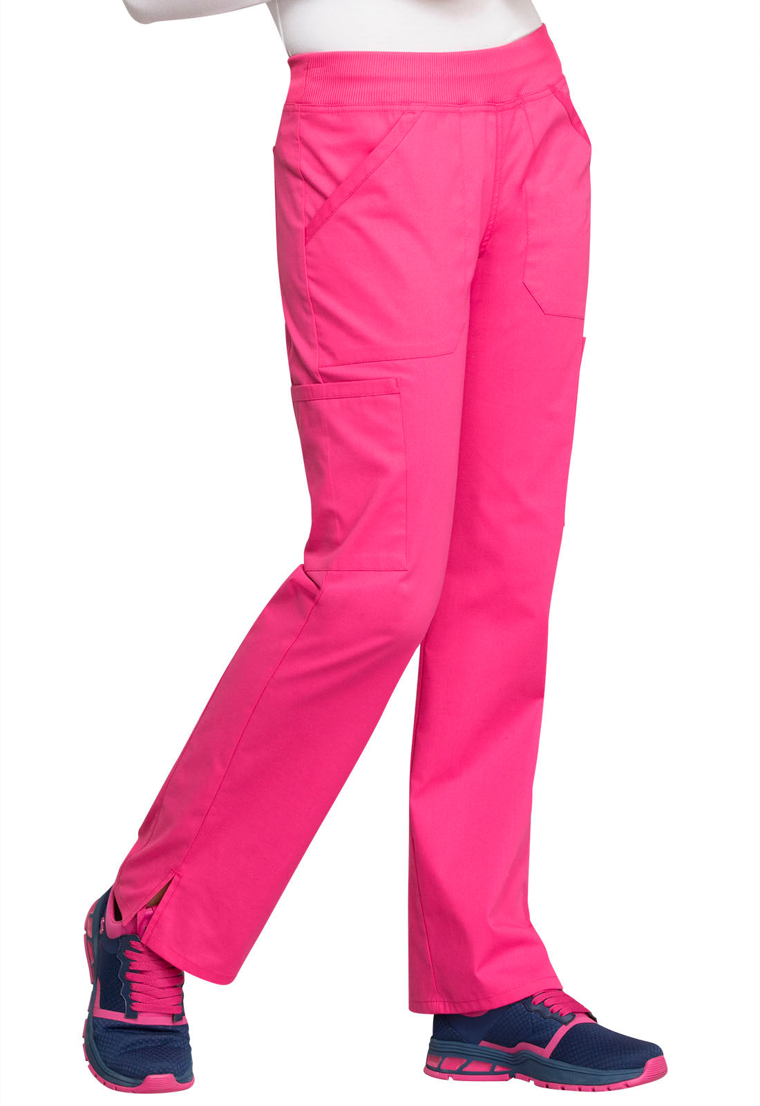 Professionals WW170 Mid Rise Straight Leg Pull-on Cargo Pants Electric Pink