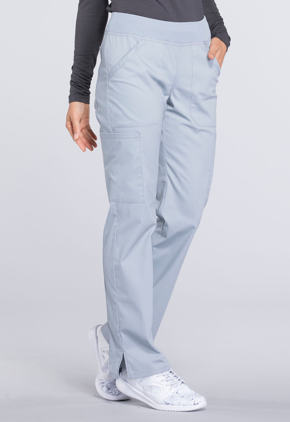 Professionals WW170 Mid Rise Straight Leg Pull-on Cargo Pants Grey