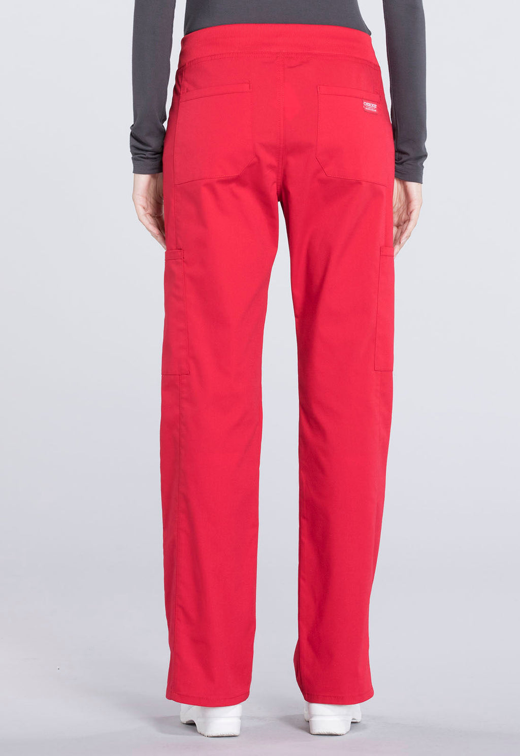 Professionals WW170 Mid Rise Straight Leg Pull-on Cargo Pants Red