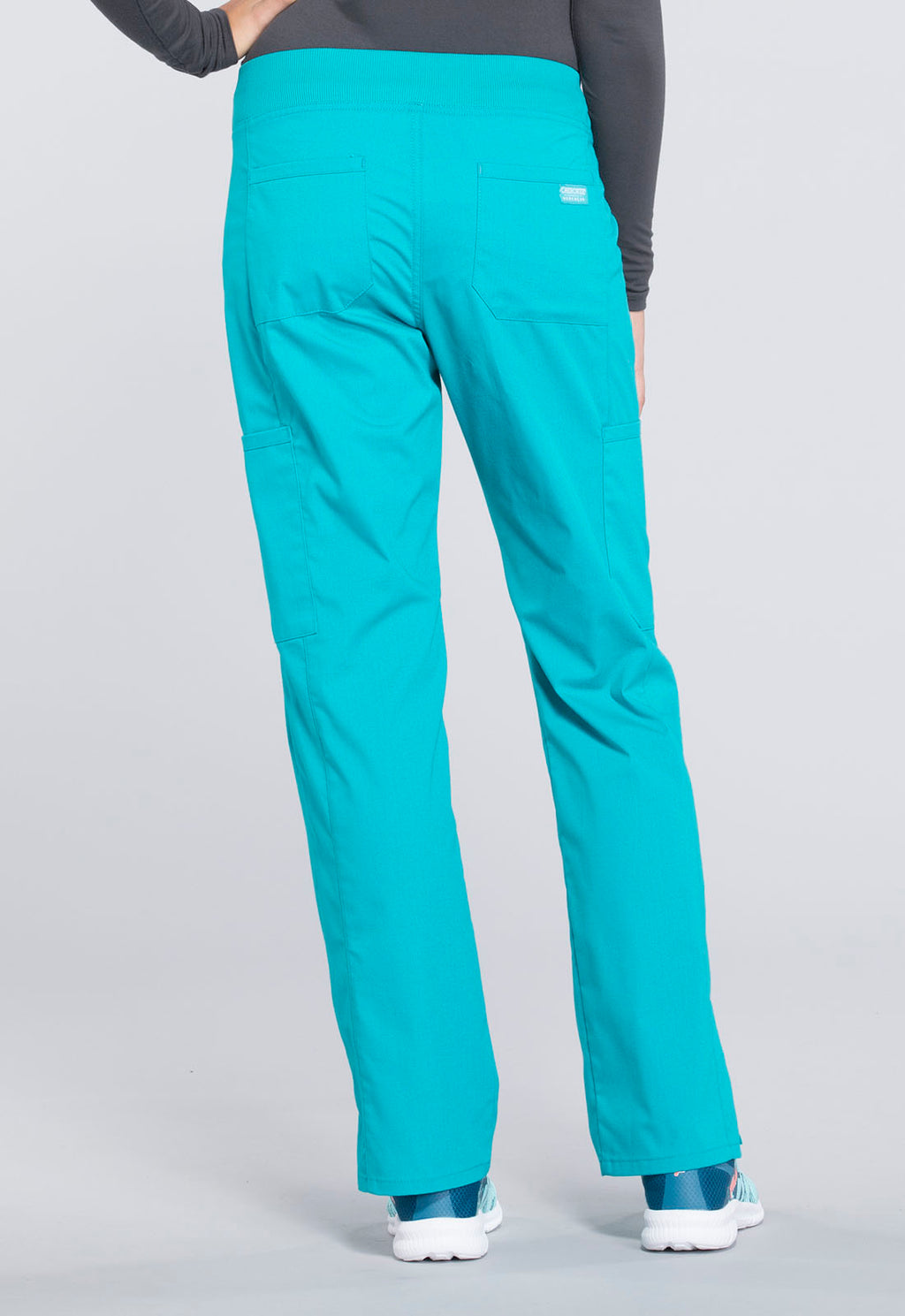 Professionals WW170 Mid Rise Straight Leg Pull-on Cargo Pants Teal Blue