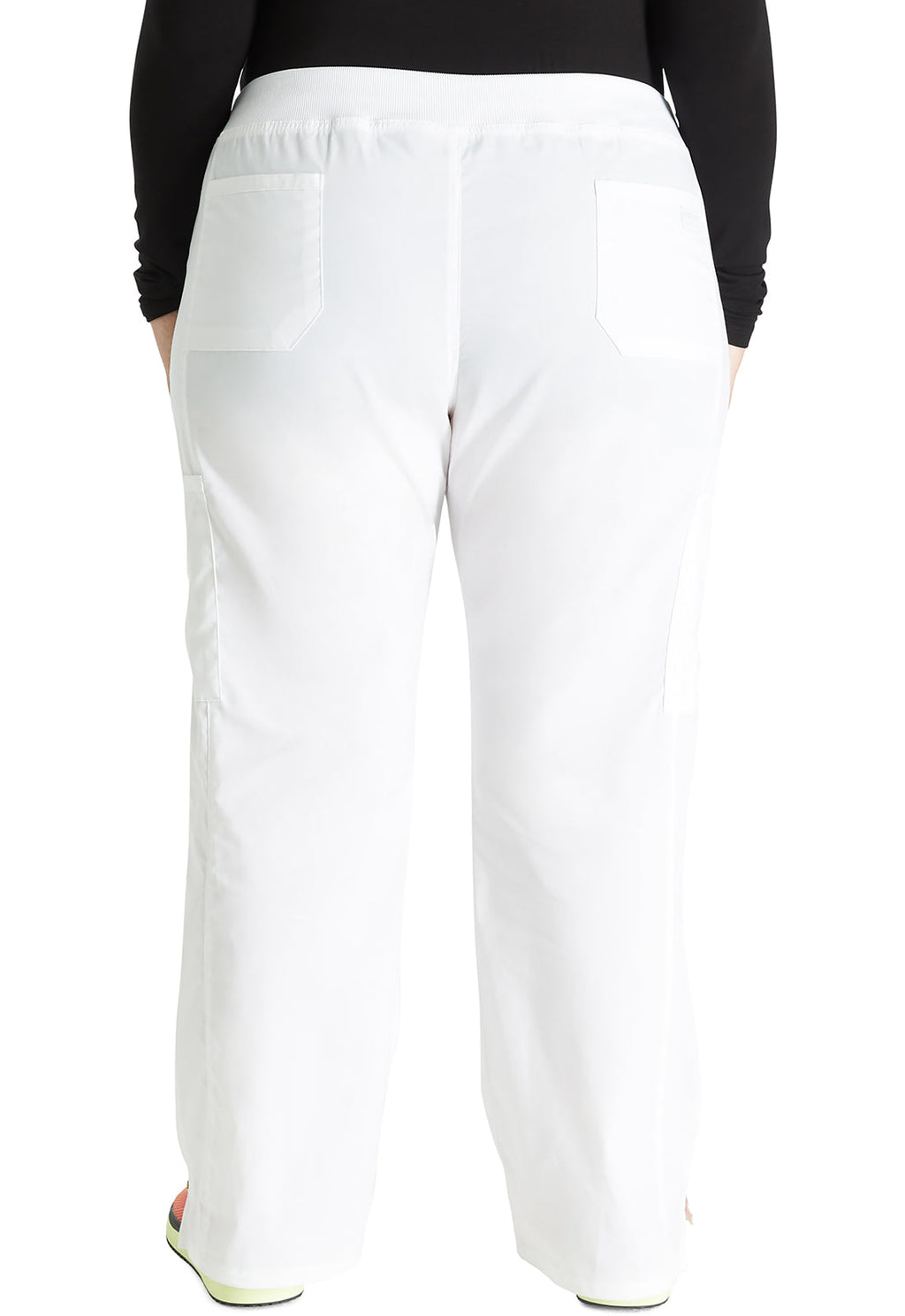 Professionals WW170 Mid Rise Straight Leg Pull-on Cargo Pants White