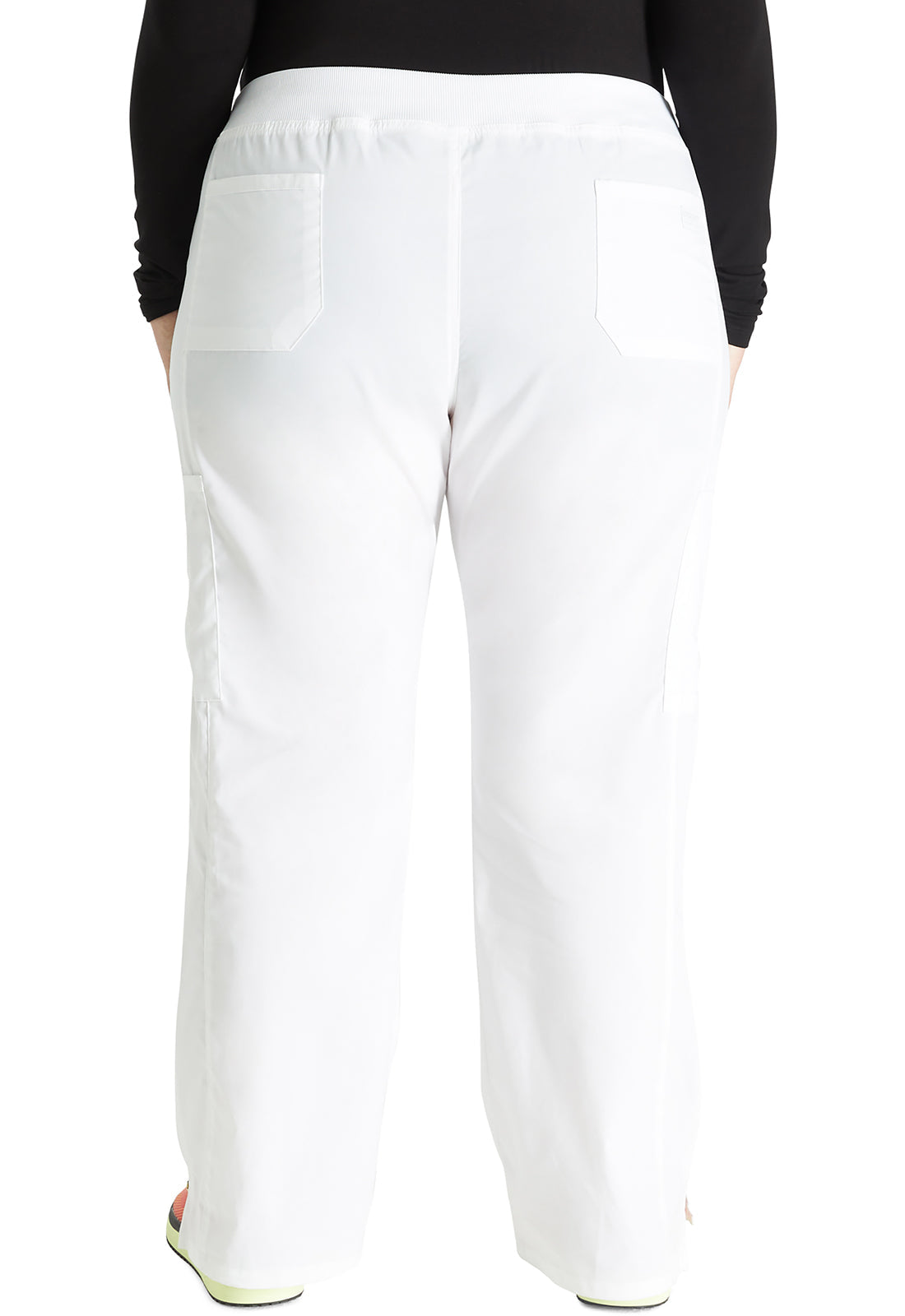 Professionals WW170 Mid Rise Straight Leg Pull-on Cargo Pants White