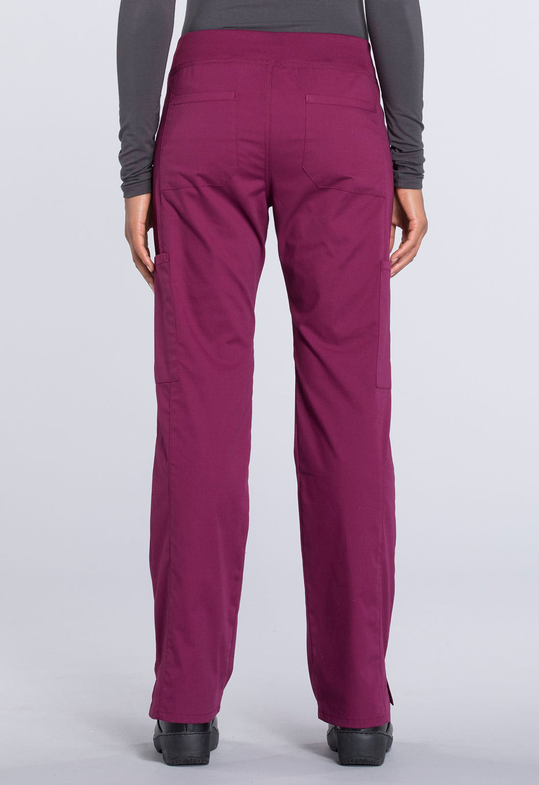 Professionals WW170 Mid Rise Straight Leg Pull-on Cargo Pants Wine